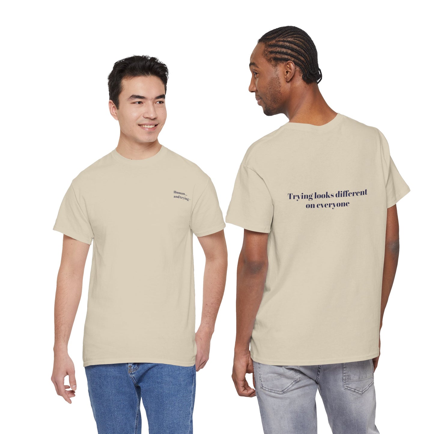 Unisex 'Trying looks different on everyone' Minimalist Tee