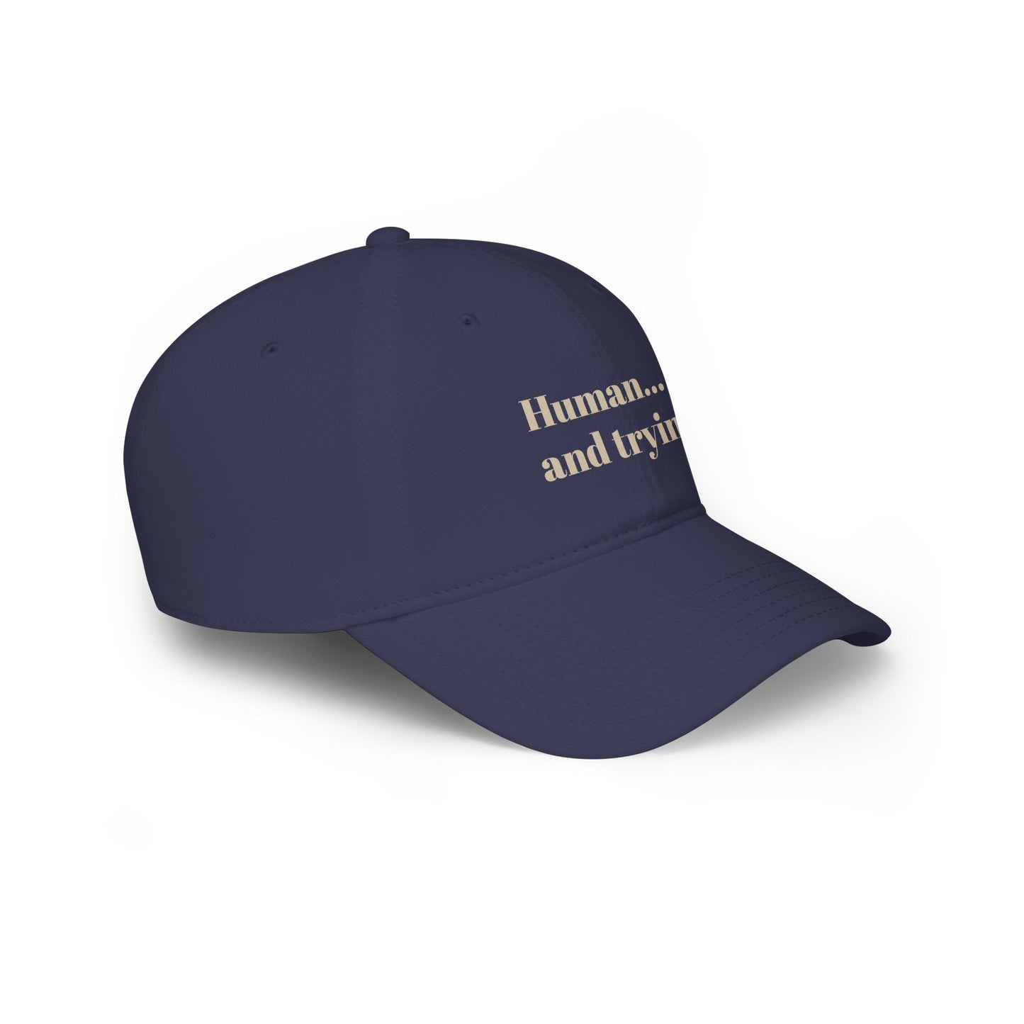 Low Profile Baseball Cap — "Human and trying" Cap