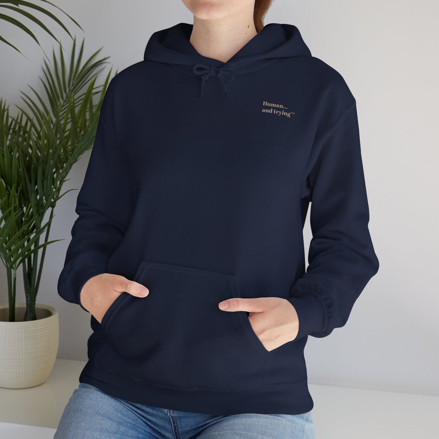 Unisex Heavy Blend™ Hooded Sweatshirt, "Running on coffee and courage"
